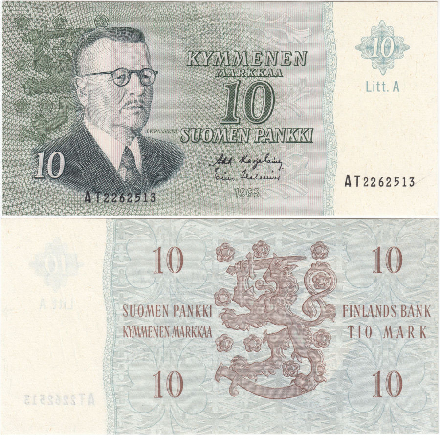 10 Markkaa 1963 Litt.A AT2262513